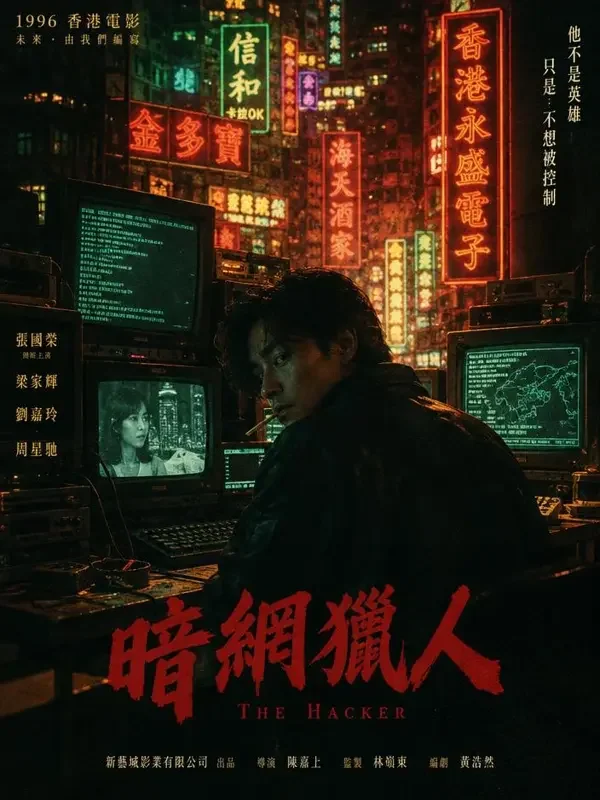 黄果短剧短剧《黑客简知：我在数据里逃亡》封面，悬疑题材